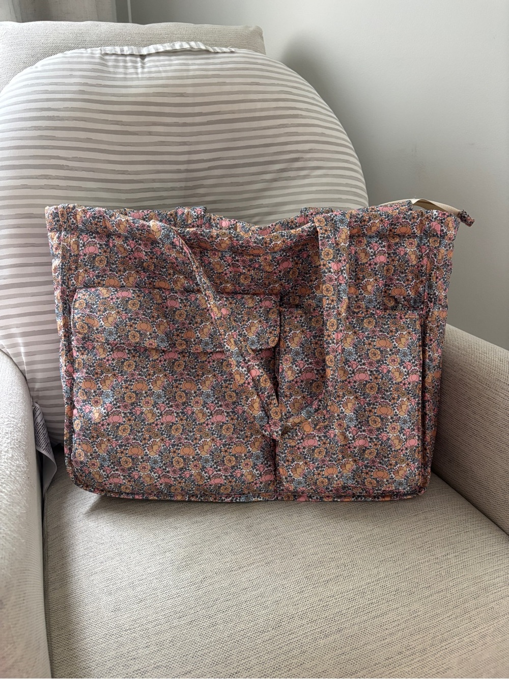 Zara Floral Quilted Tote/Diaper Bag